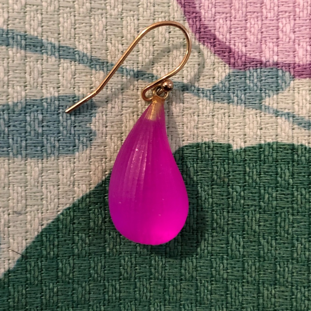 ALEXIS BITTAR Single one hot pink teardrop earring